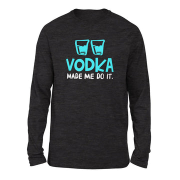 Vodka Made Me Do It Men/Unisex Drop Shoulder Sweatshirt in Dark Grey Heather color